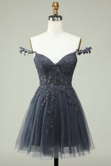 Coral Homecoming Dress Backless Short Cocktail Dress with Appliques