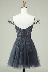 Coral Homecoming Dress Backless Short Cocktail Dress with Appliques