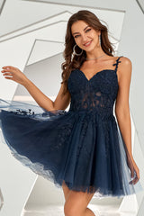 Coral Homecoming Dress Backless Short Cocktail Dress with Appliques