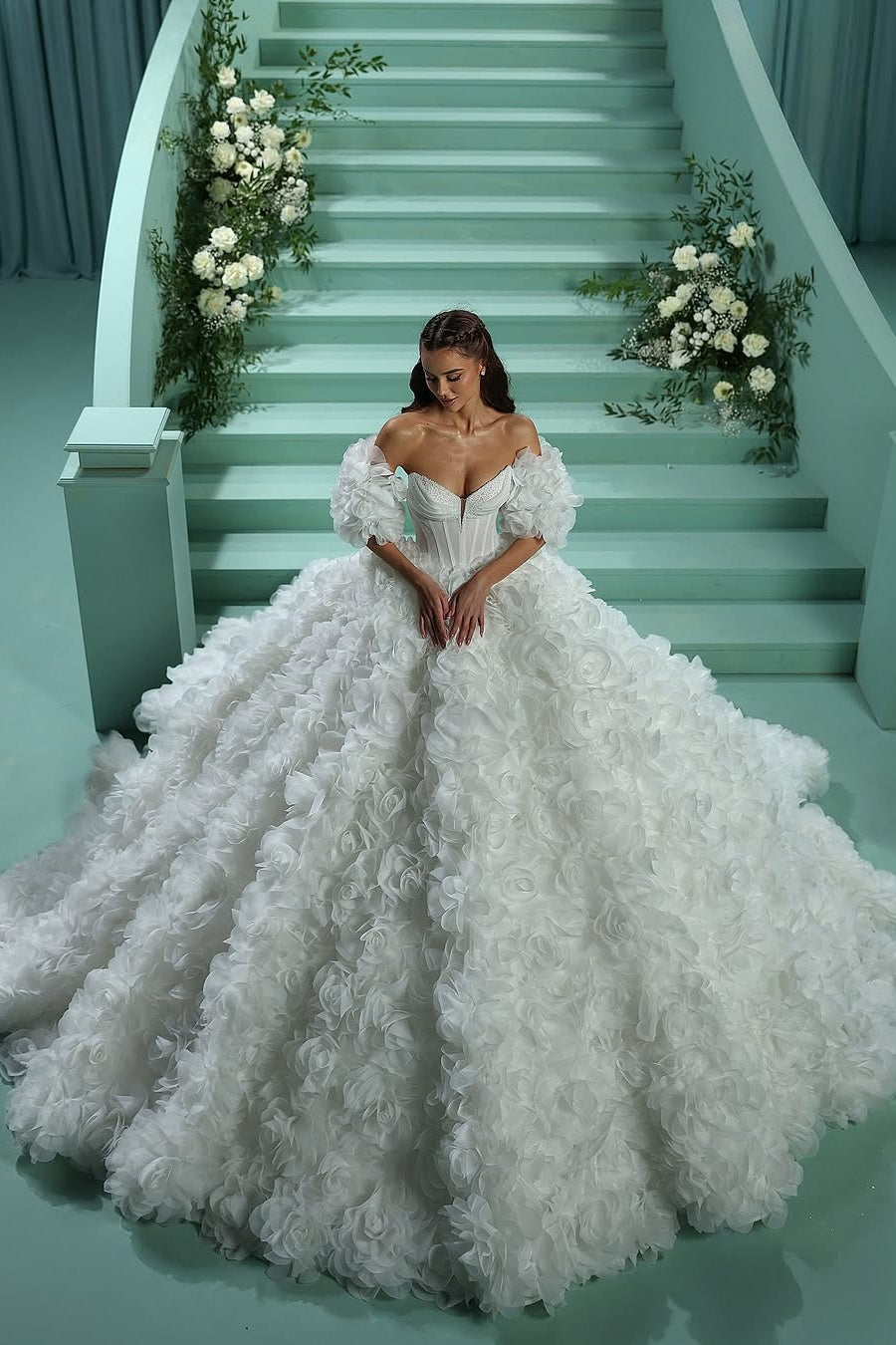 Dreamyannie Corset Sweetheart Wedding Dress Beaded Ball Gown Organza Floral Bridal Gown Dreamyannie Corset Sweetheart Wedding Dress Beaded Ball Gown Organza Floral Bridal Gown