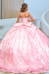 Cute & Modern Ball Gown Sweetheart Neck Sleeveless Beaded Sequins Appliques Pink Tulle Quinceanera Dress Birthday Party Dress For Sweet 16