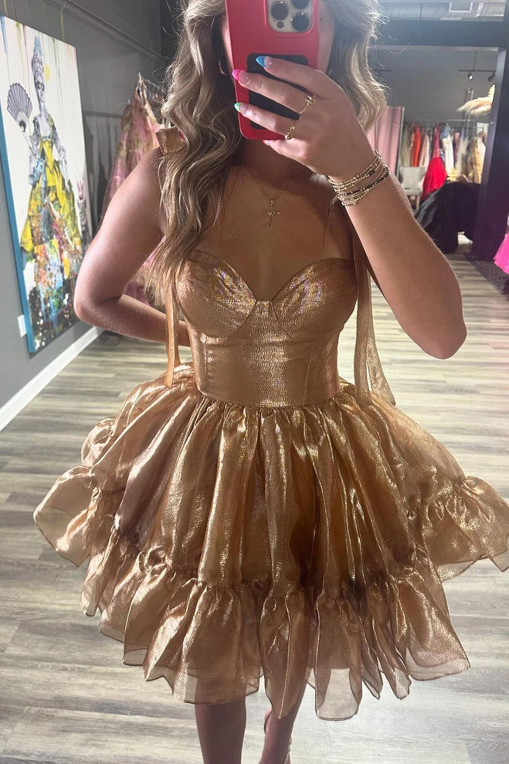 Cute Pink Homecoming Dress A-Line Short Cocktail Dresses with Bow