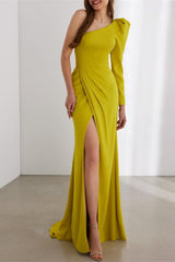 One Shoulder Wedding Guest Dress Sheath/Column Party Dress