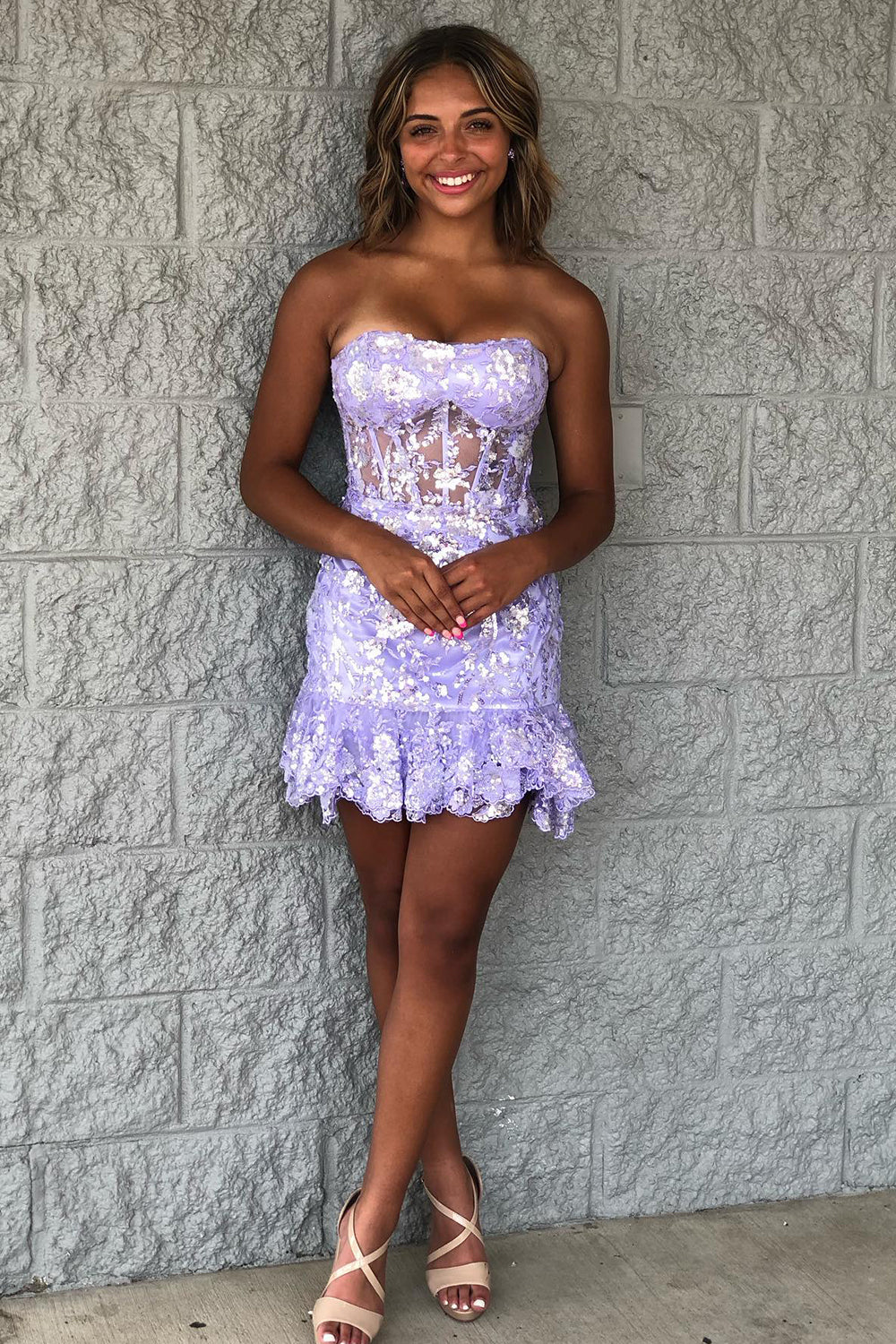 Dark Blue Homecoming Dress Corset Sweetheart Lace Tight Short Cocktail Dresses