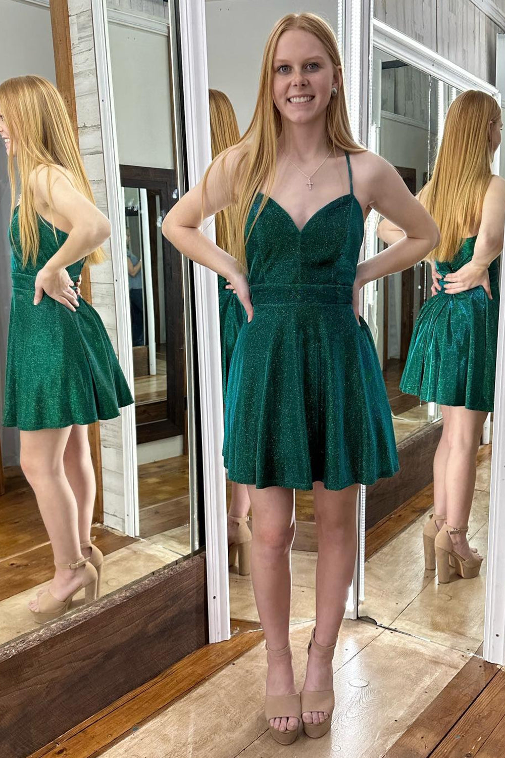 Dark Green Homecoming Dress A-Line Short Prom Dress