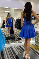 Dark Green Homecoming Dress Beaded Corset A Line Short Prom Dress