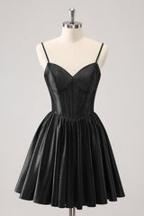 Dark Green Homecoming Dress Beaded Corset A Line Short Prom Dress