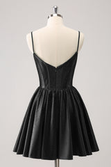 Dark Green Homecoming Dress Beaded Corset A Line Short Prom Dress