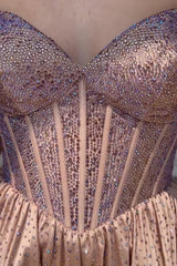 Dark Green Homecoming Dress Beaded Corset A Line Short Prom Dress