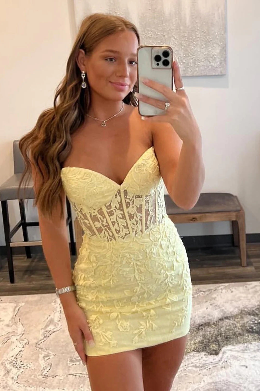 Dark Green Homecoming Dress Strapless Corset Tight Short Prom Dress with Appliques