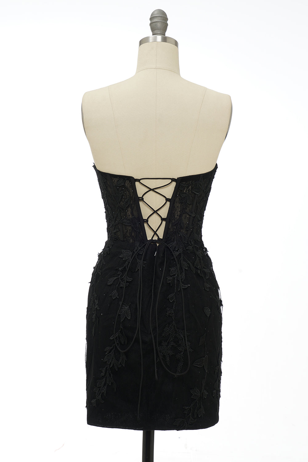 Dark Green Homecoming Dress Strapless Corset Tight Short Prom Dress with Appliques