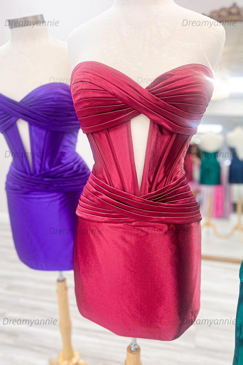Dark Green Homecoming Dress Sweetheart Corset Tight Short Cocktail Dresses