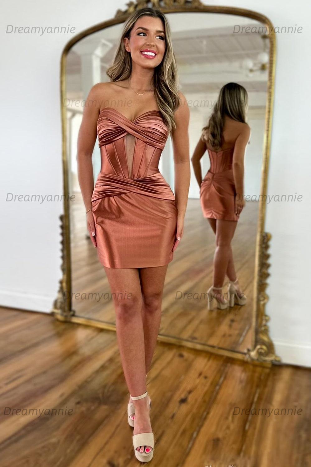 Dark Green Homecoming Dress Sweetheart Corset Tight Short Cocktail Dresses