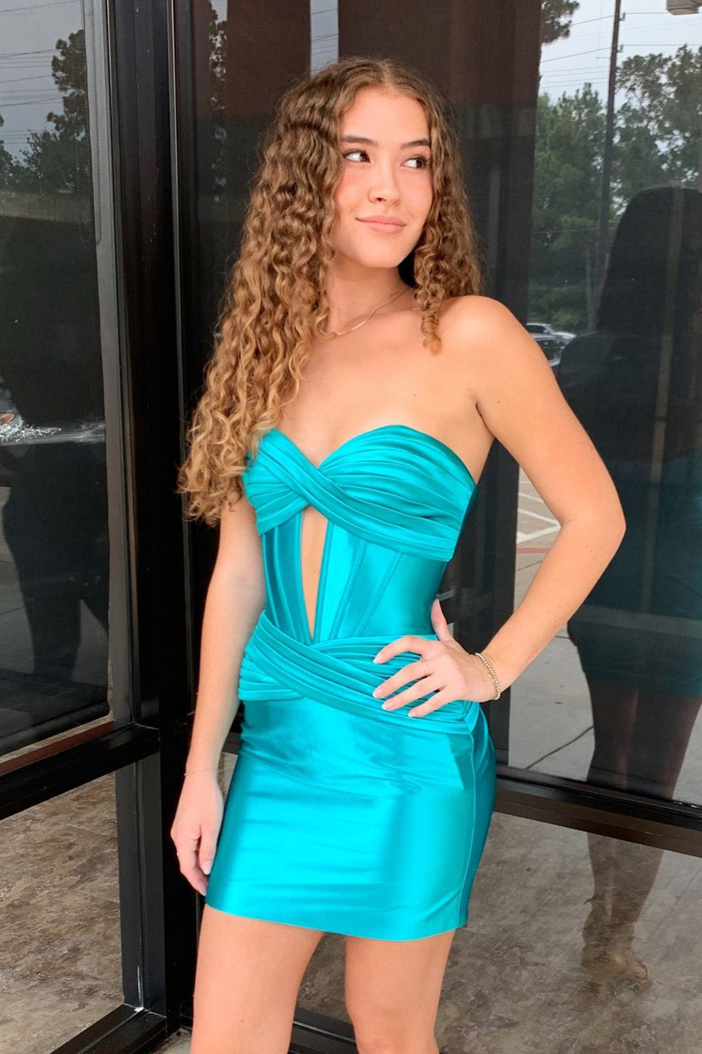 Dark Green Homecoming Dress Sweetheart Corset Tight Short Prom Dress