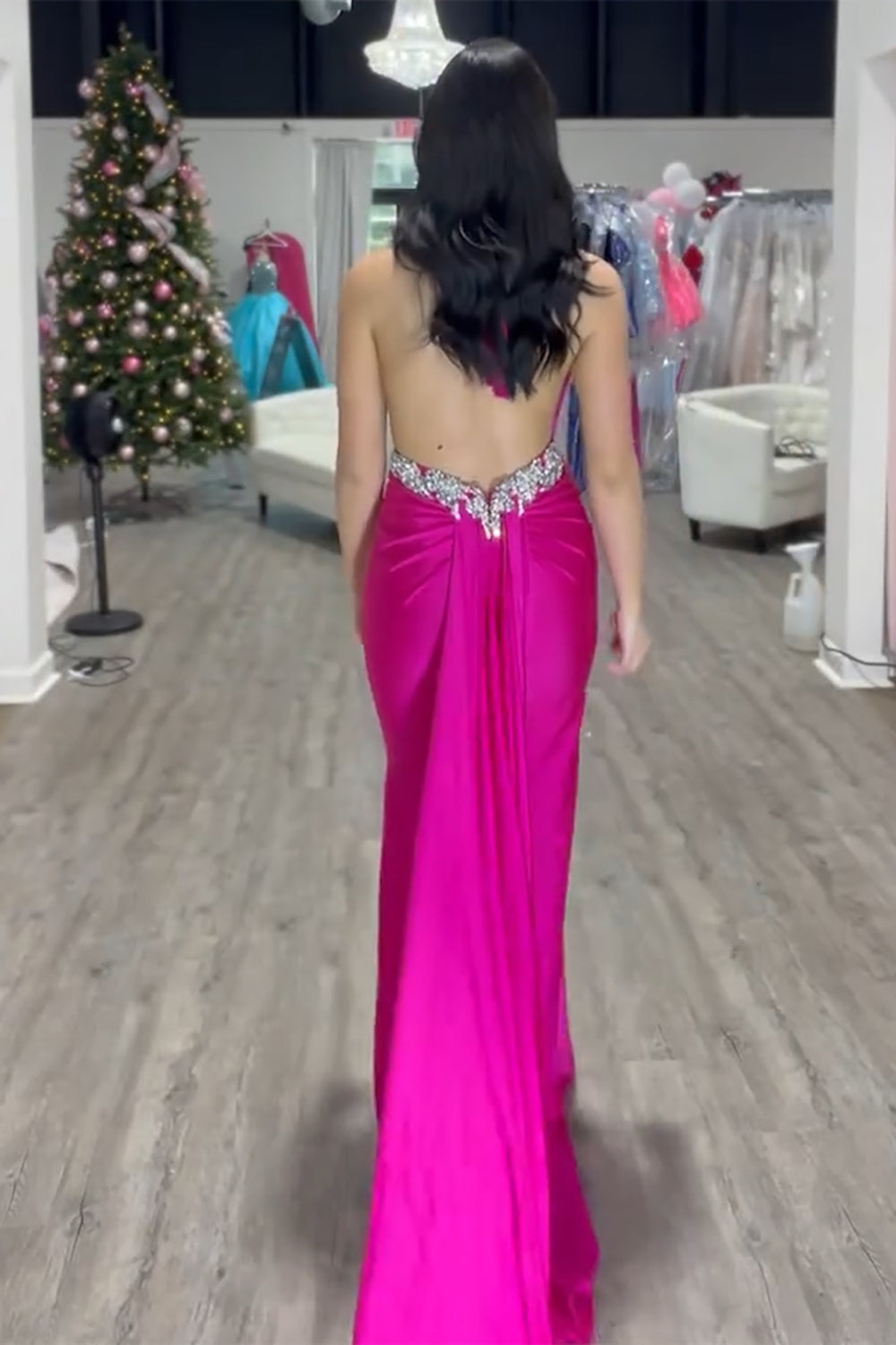 Dark Green Prom Dress Floral Mermaid Spaghetti Straps Long Formal Dress