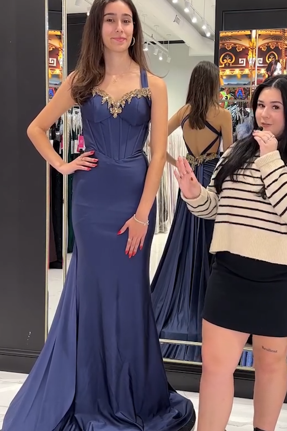 Dark Green Prom Dress Floral Mermaid Spaghetti Straps Long Formal Dress