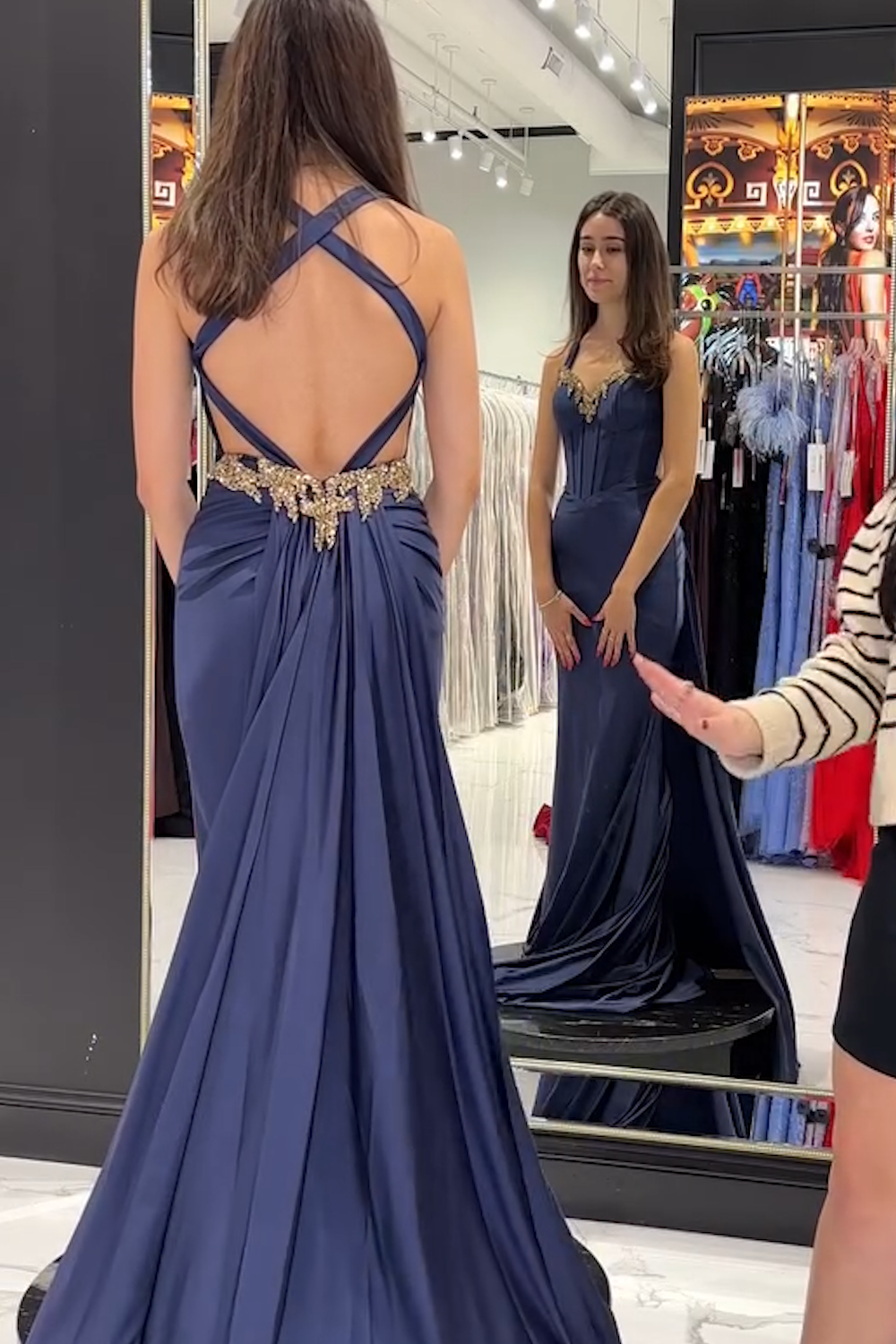 Dark Green Prom Dress Floral Mermaid Spaghetti Straps Long Formal Dress