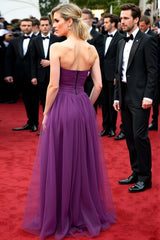Dark Purple Wedding Guest Dress Tulle Elegant Sweetheart A Line Gala Dress