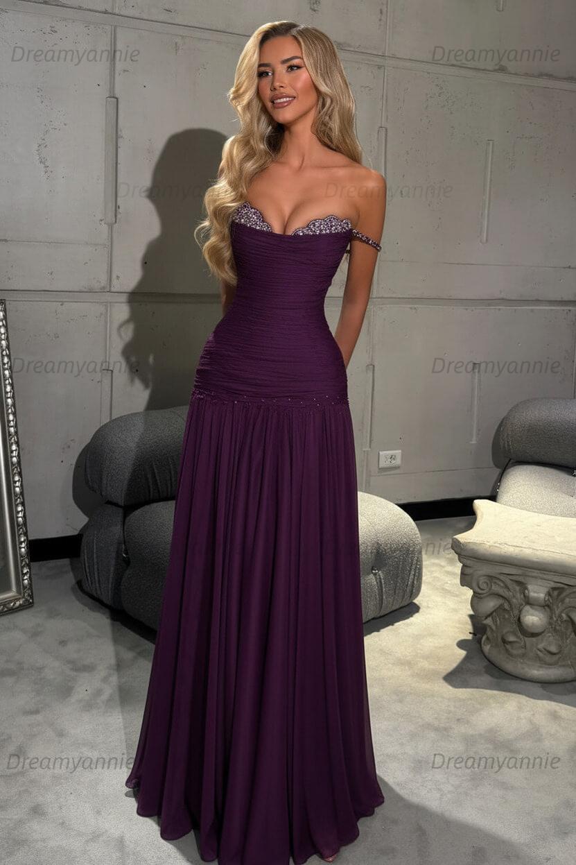 Dreamyannie Mint Green Off The Shoulder Prom Dress A Line Formal Evening Gown