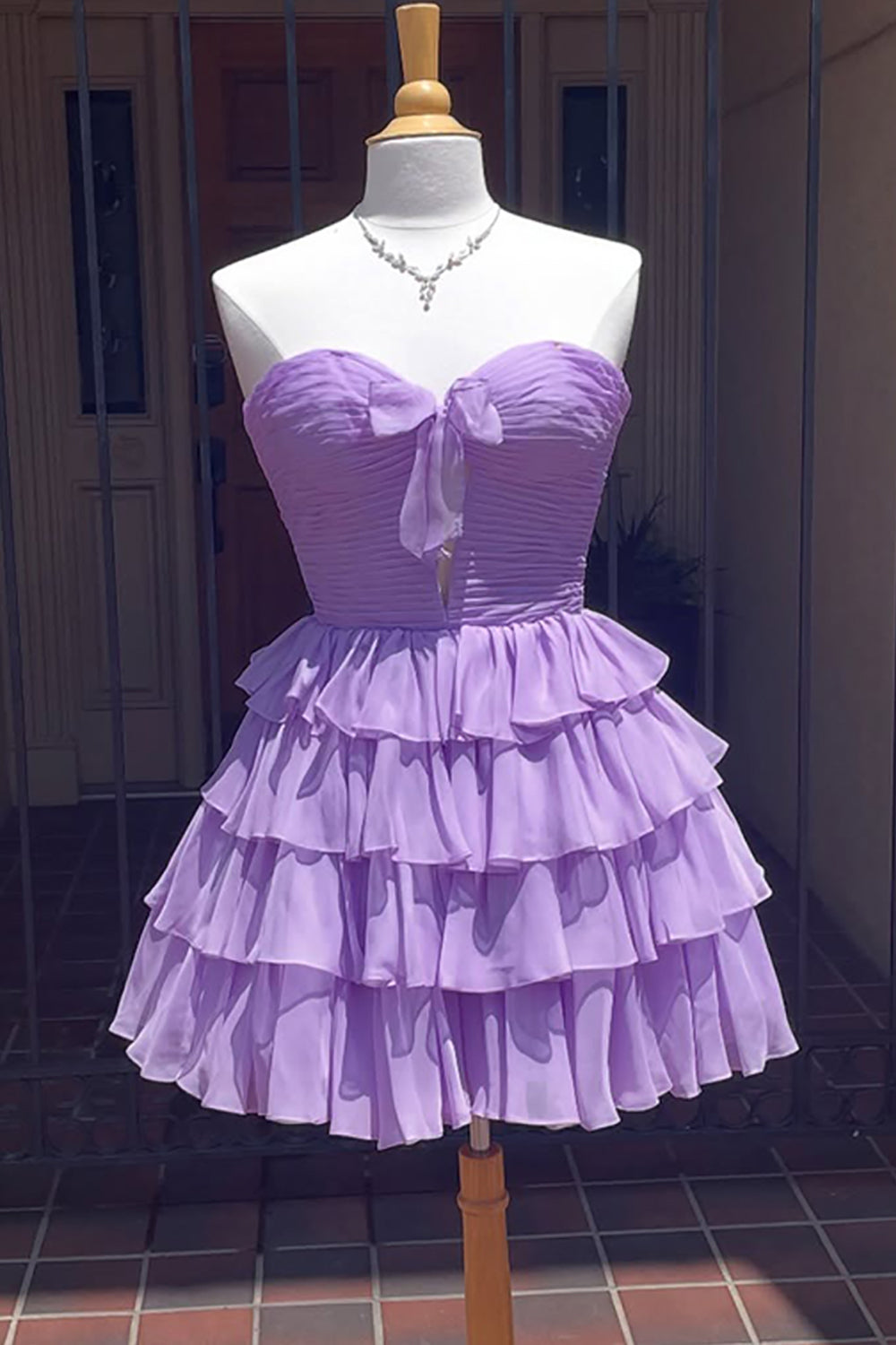 Dreamyannie A Line Homecoming Dresses Blue Tulle Sweetheart Tiered Cocktail Dresses