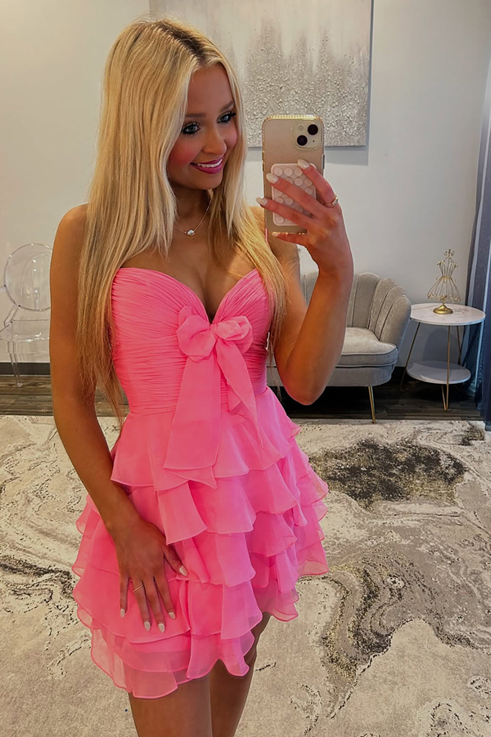 Dreamyannie A Line Homecoming Dresses Blue Tulle Sweetheart Tiered Cocktail Dresses