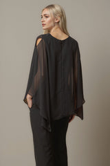 Dreamyannie Black Beaded V Neck Mother Of The Bride Pant Suits