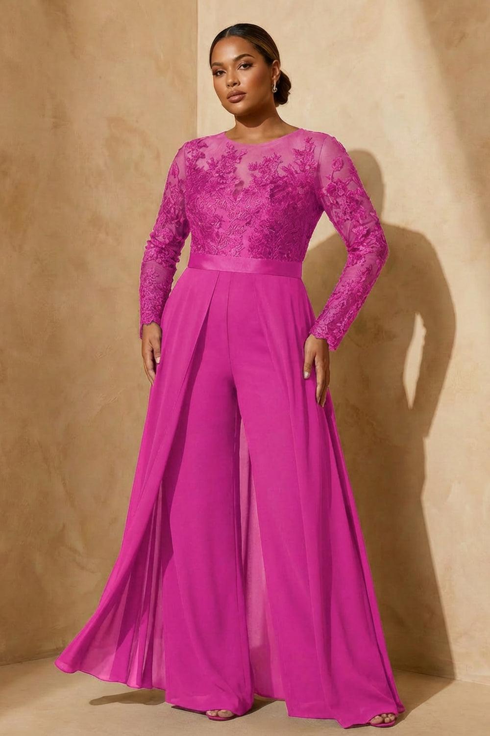 Dreamyannie Black Chiffon Illusion Neck Floor Length Mother Of The Bride Jumpsuit With Cape