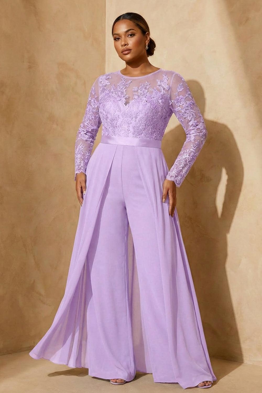 Dreamyannie Black Chiffon Illusion Neck Floor Length Mother Of The Bride Jumpsuit With Cape