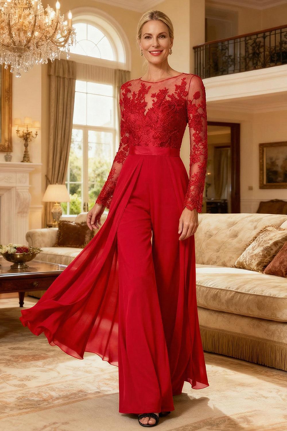 Dreamyannie Black Chiffon Illusion Neck Floor Length Mother Of The Bride Jumpsuit With Cape