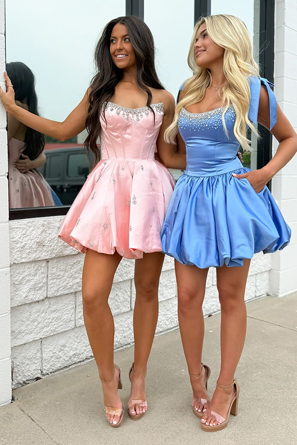 Dreamyannie Black Corset Homecoming Dresses Strapless Short Cocktail Dresses With Rhinestone