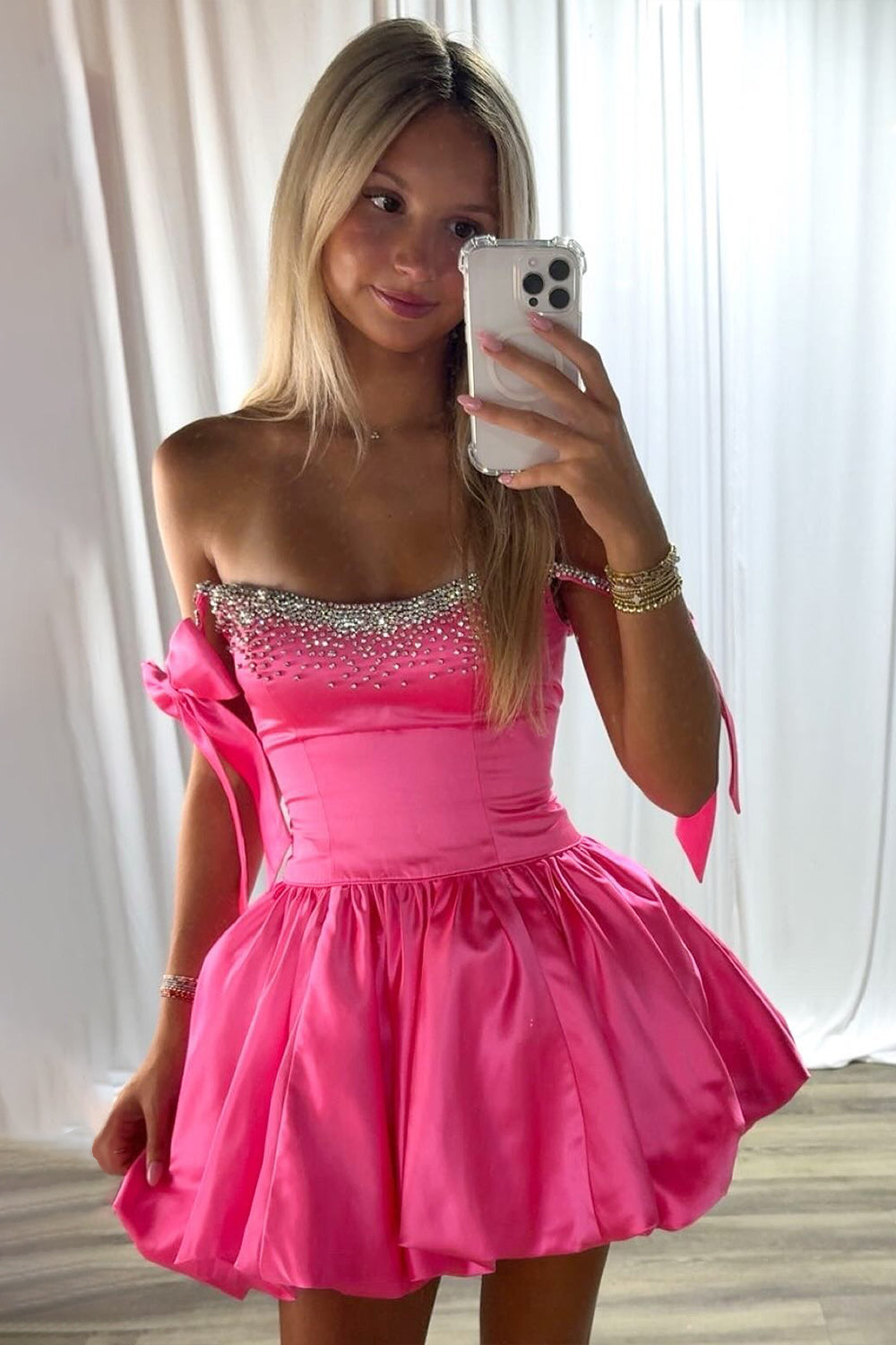 Dreamyannie Blue Beaded A Line Homecoming Dresses Short Cocktail Dresses With Bow