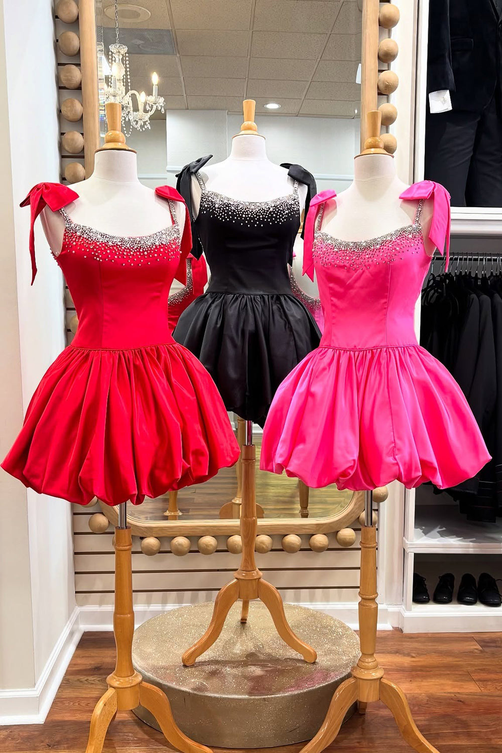 Dreamyannie Blue Beaded A Line Homecoming Dresses Short Cocktail Dresses With Bow