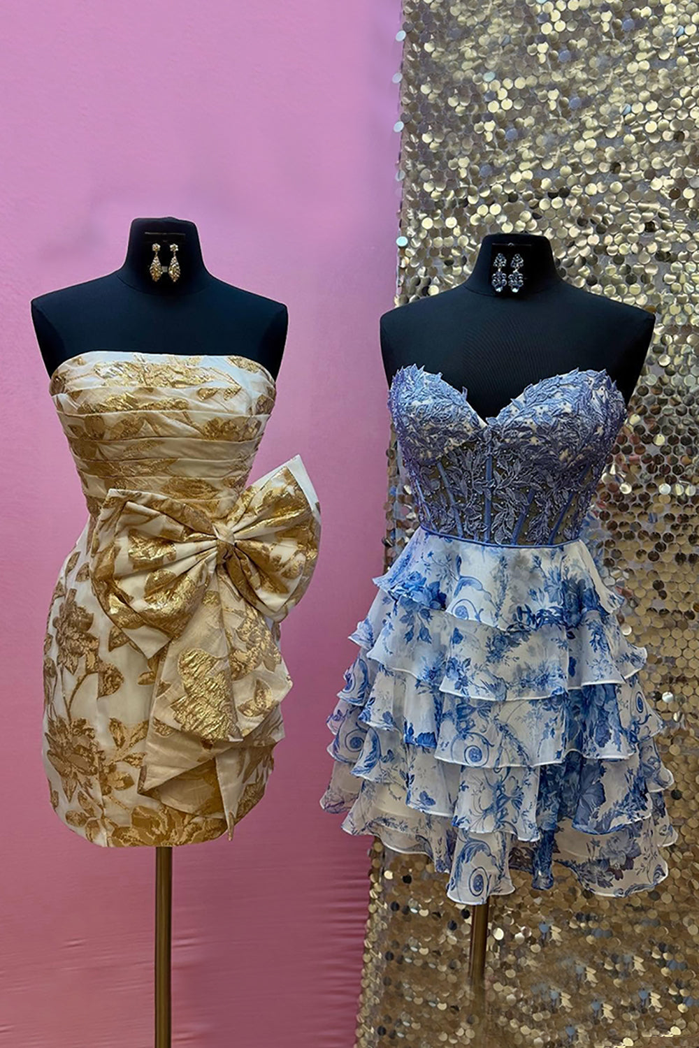 Dreamyannie Blue Floral Ruffled Tiered A Line Homecoming Dresses Short Cocktail Dresses With Lace