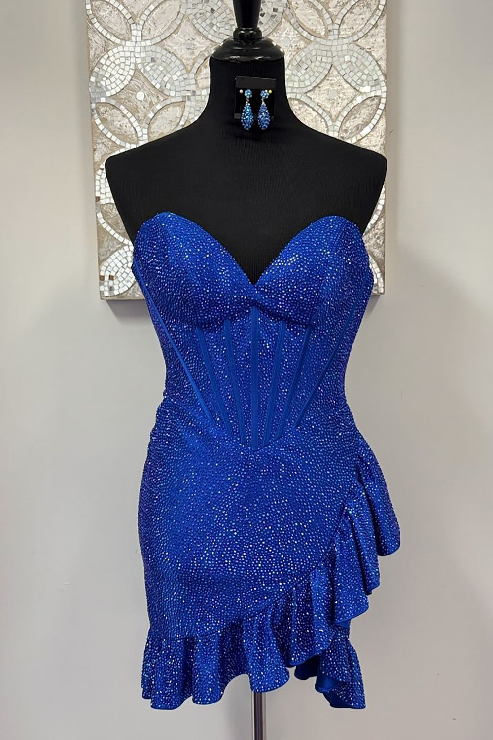 Dreamyannie Champagne Beaded Homecoming Dresses Corset Ruffled Short Tight Cocktail Dresses