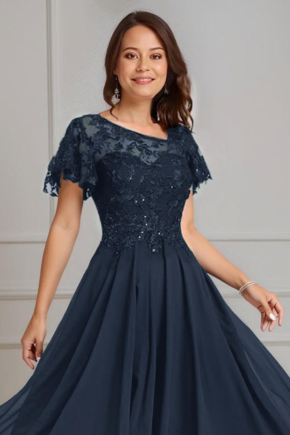 Dreamyannie Dark Green Beaded A Line Tea Length Mother Of The Bride Dress With Lace