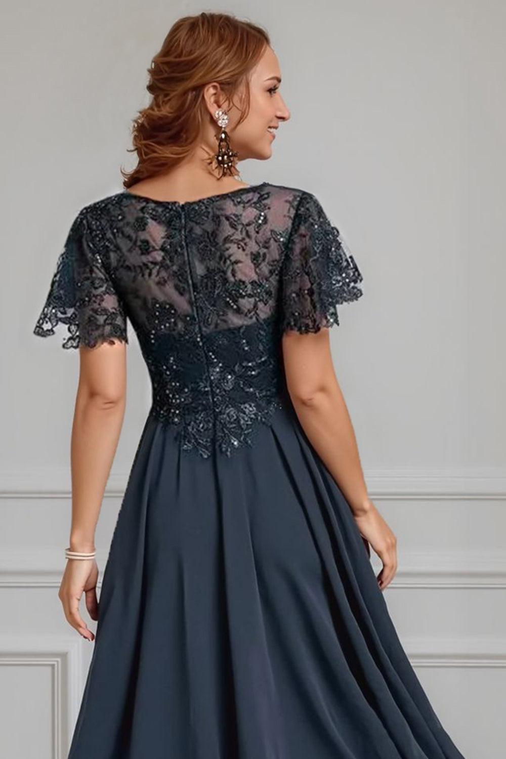 Dreamyannie Dark Green Beaded A Line Tea Length Mother Of The Bride Dress With Lace
