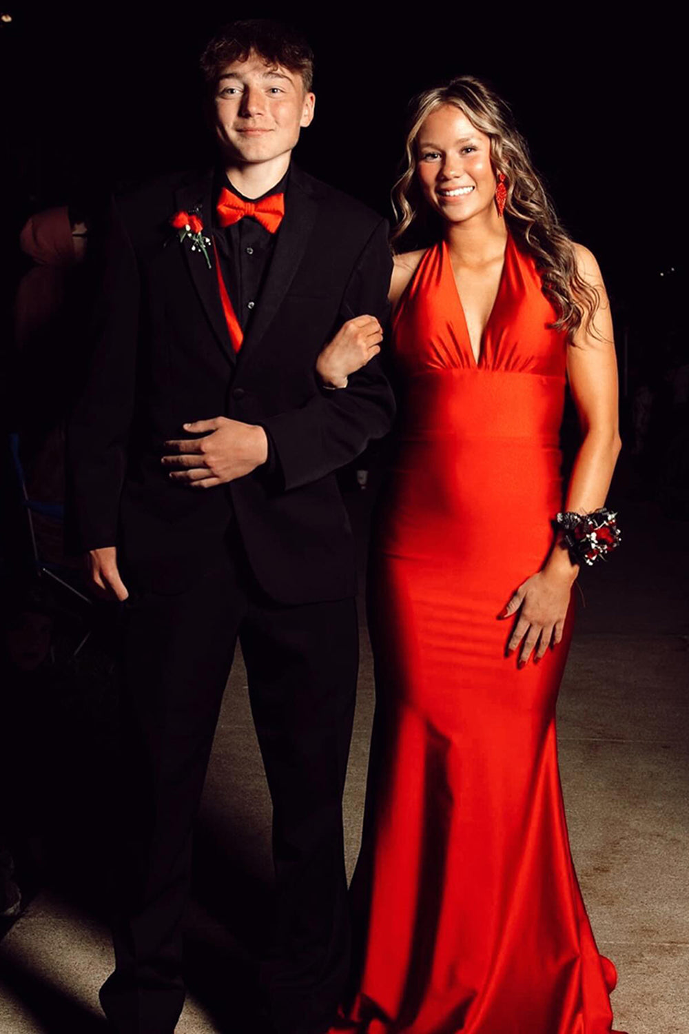 Dreamyannie Deep V-Neck Blue Prom Dress Mermaid Backless Long Formal Dress