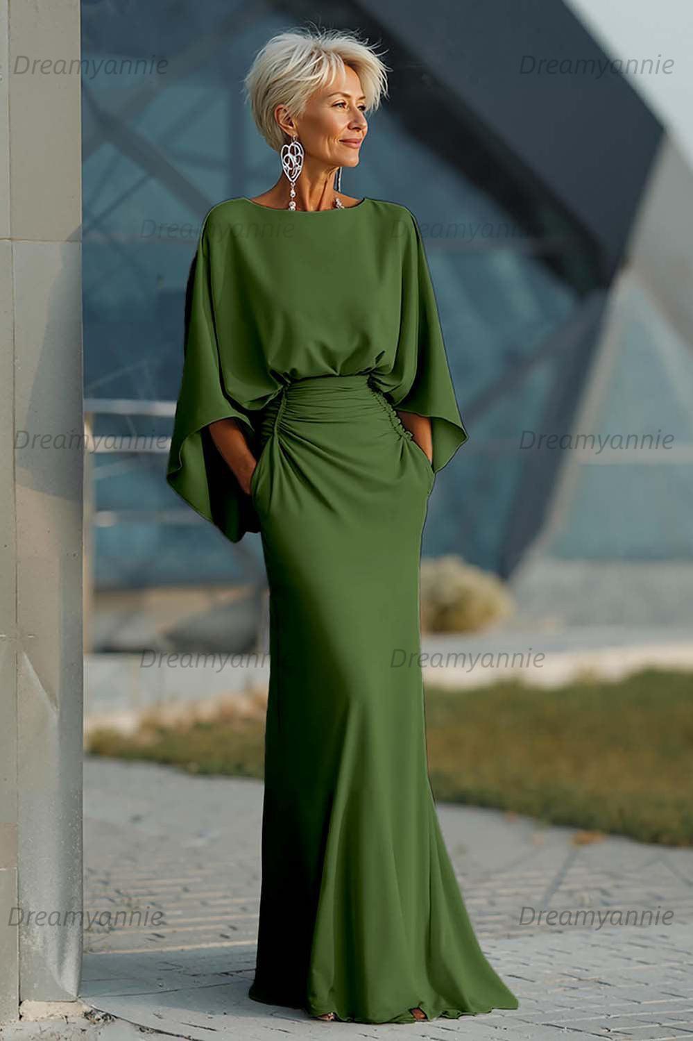 Dreamyannie Elegant Navy Satin Mermaid Backless Long Mother Of The Bri