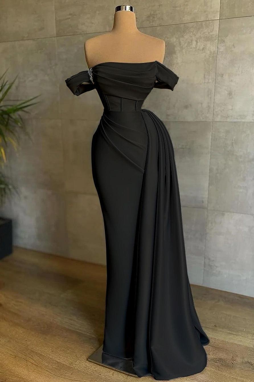 Dreamyannie Ivory Wedding Dress Mermaid Strapless Off The Shoulder Satin Panel Train Formal Dress