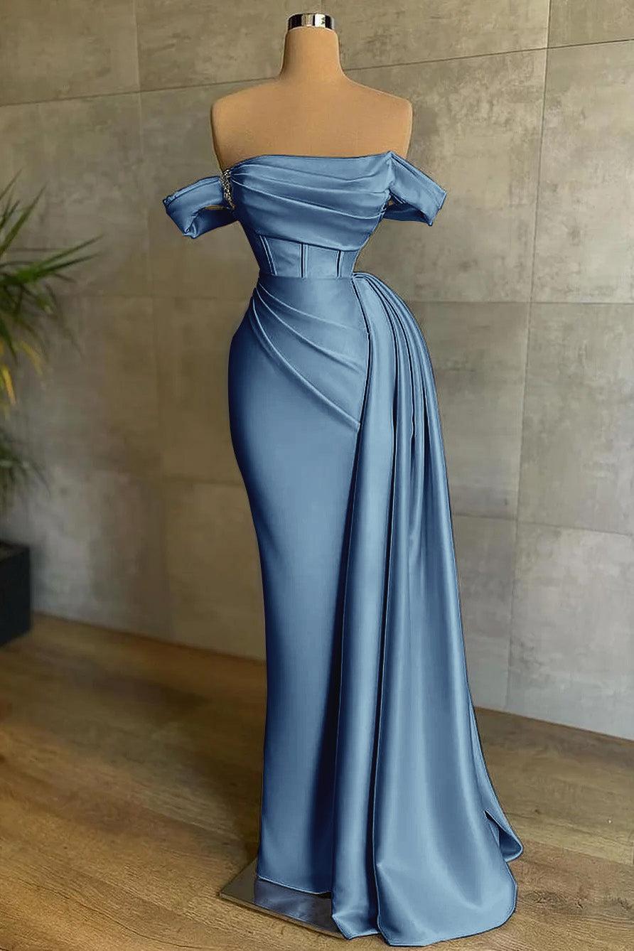 Dreamyannie Ivory Wedding Dress Mermaid Strapless Off The Shoulder Satin Panel Train Formal Dress