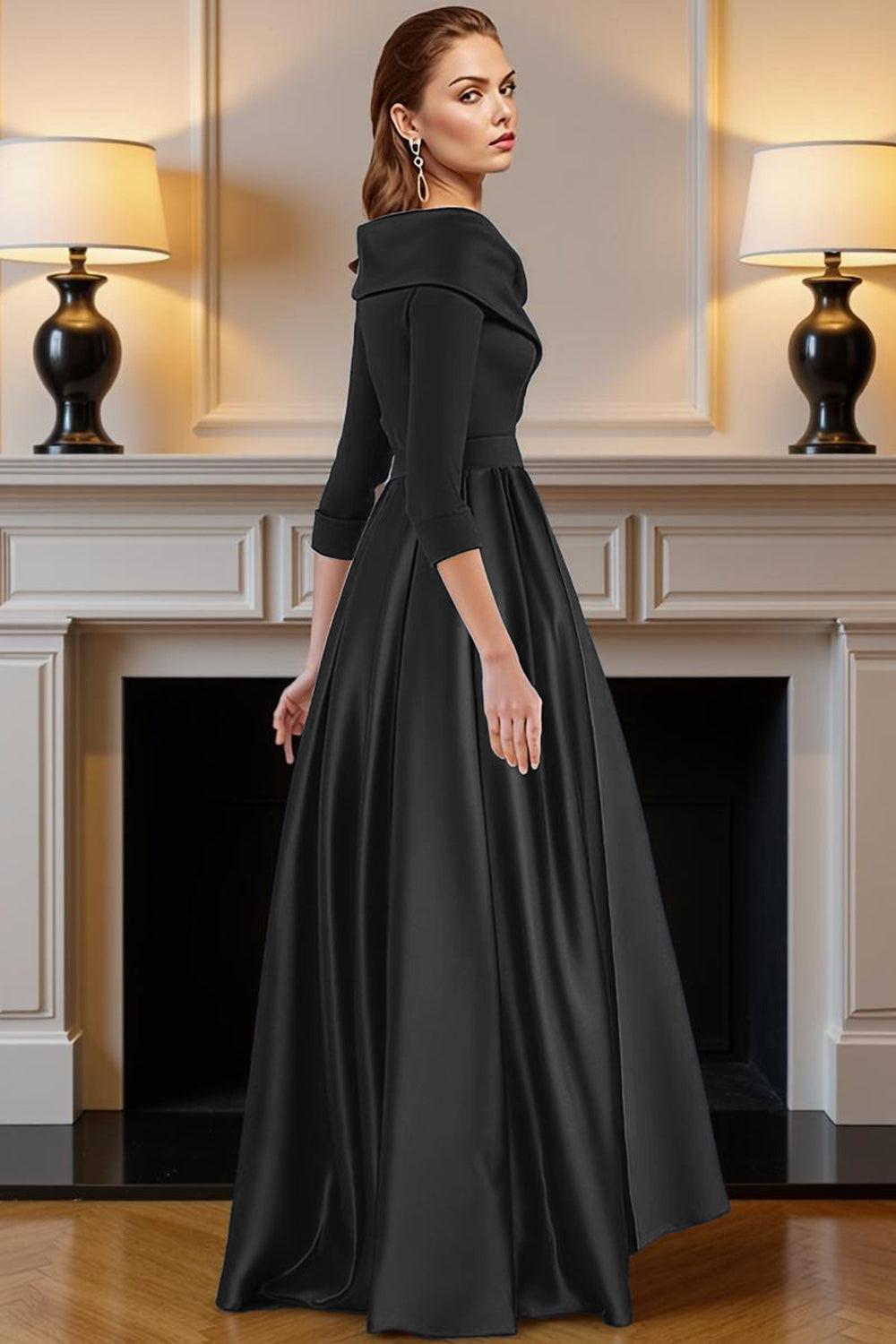 Dreamyannie Navy V Neck A Line High Low Mother Of The Bride Dress With Pockets