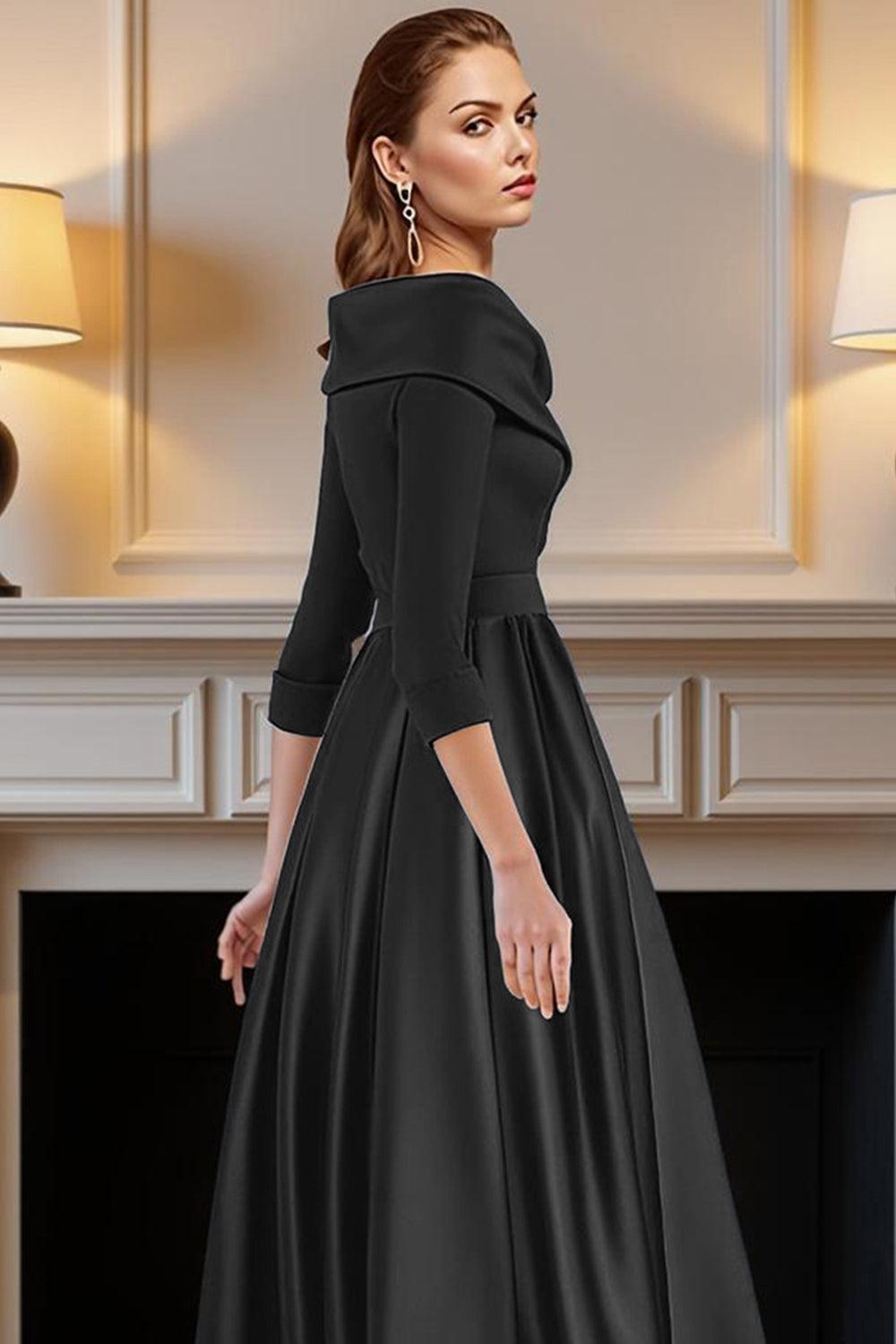 Dreamyannie Navy V Neck A Line High Low Mother Of The Bride Dress With Pockets
