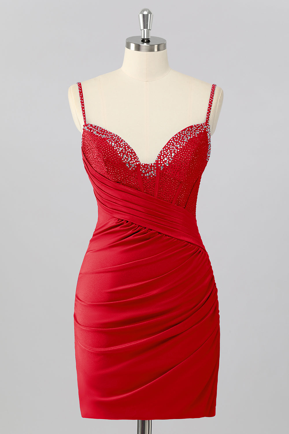 Dreamyannie Royal Blue Bodycon V Neck Short Corset Homecoming Dress with Beading