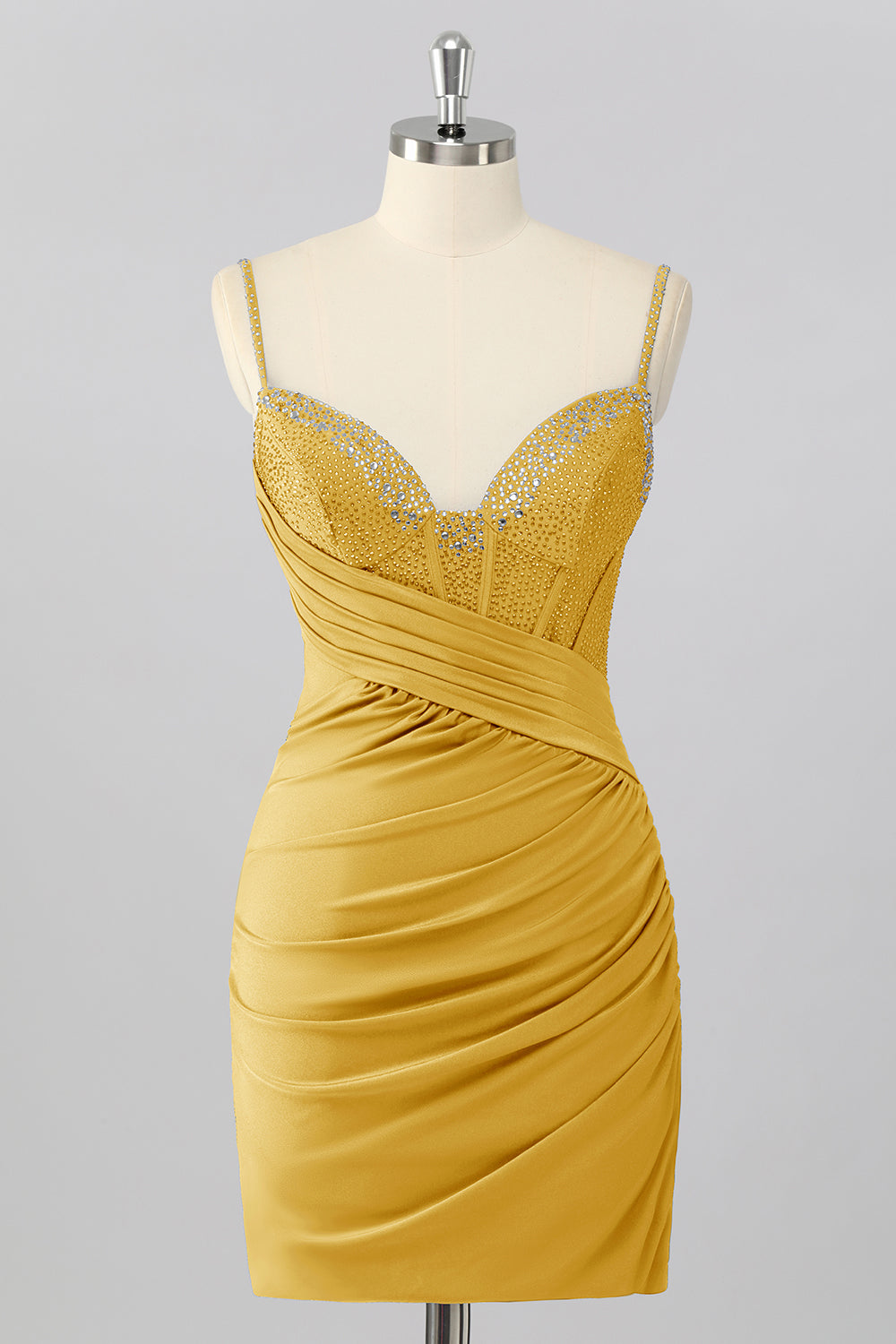 Dreamyannie Royal Blue Bodycon V Neck Short Corset Homecoming Dress with Beading