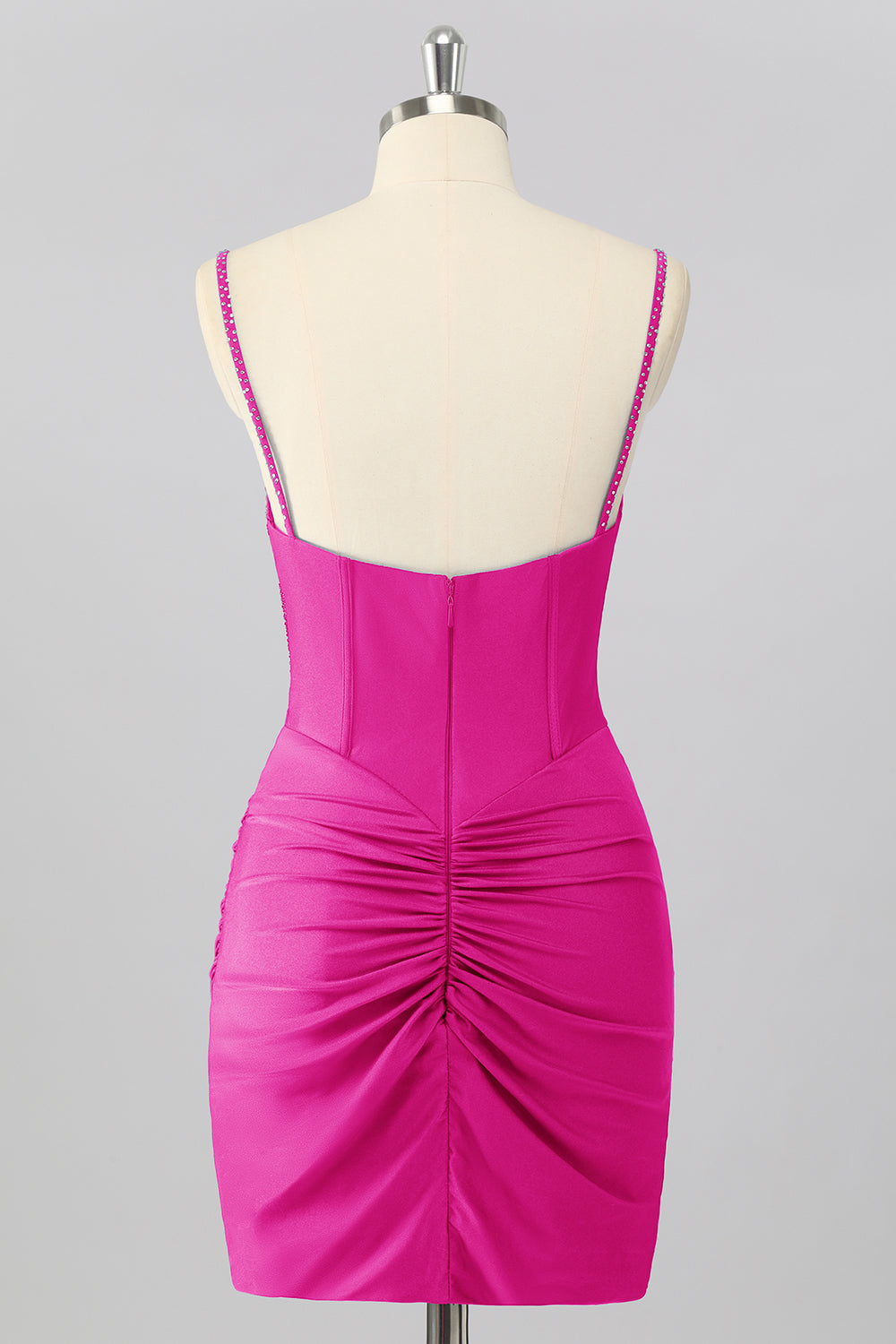 Dreamyannie Royal Blue Bodycon V Neck Short Corset Homecoming Dress with Beading