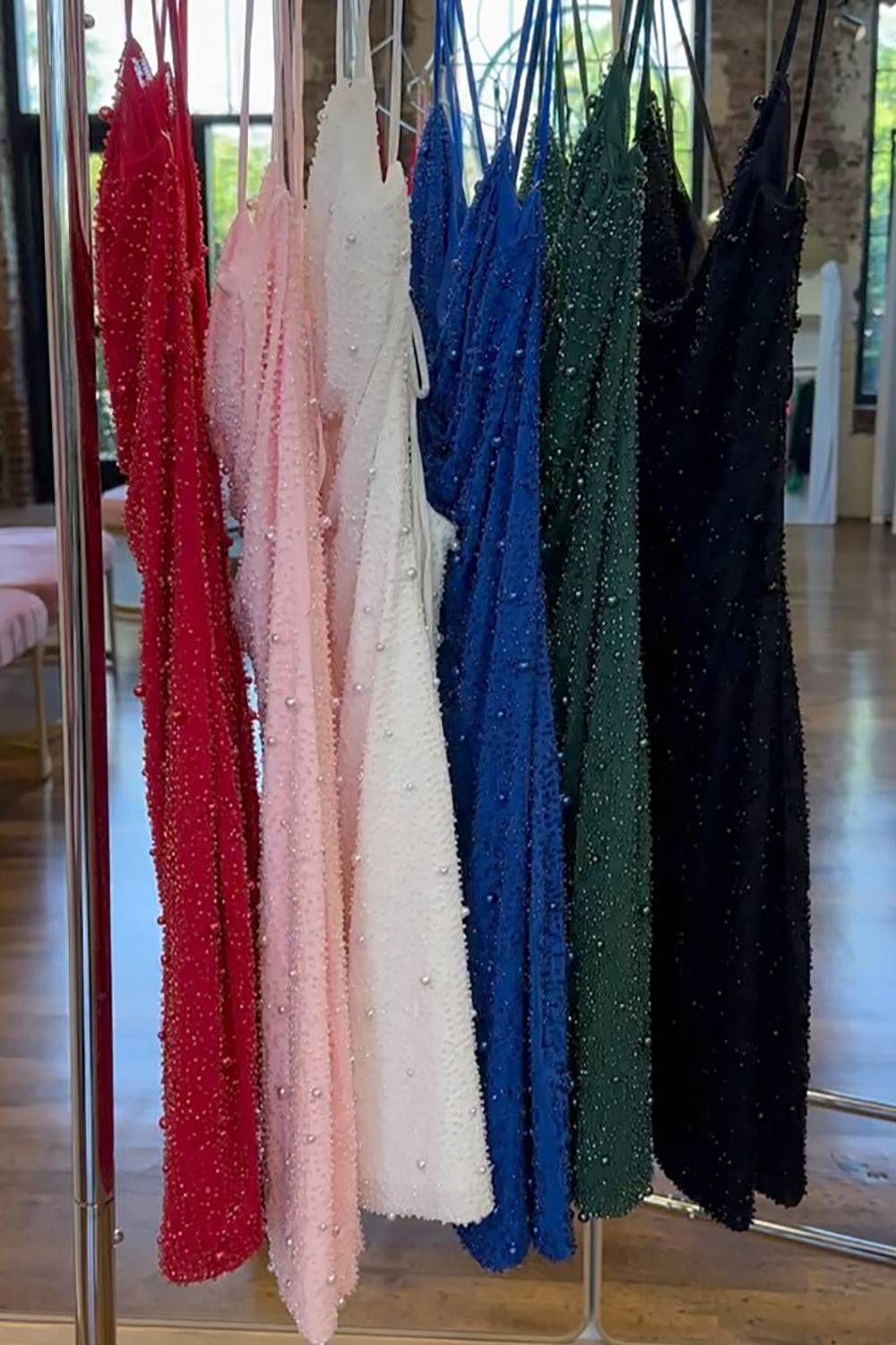 Dreamyannie Royal Blue Homecoming Dresses Spaghetti Straps Sequin Tight Short Cocktail Dresses With Pearls