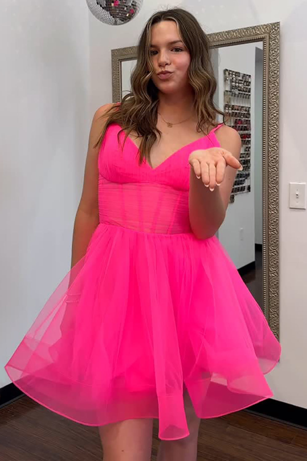 Dreamyannie Simple Fuchsia A Line Homecoming Dresses Short Corset Cocktail Dresses