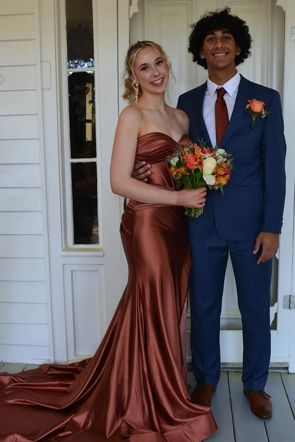 Dreamyannie Sweetheart Black Prom Dress Mermaid Hollow Out Corset Long Formal Dress With Slit