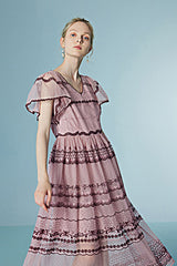 Dusty Rose Batwing Sleeve Summer Holiday Dress