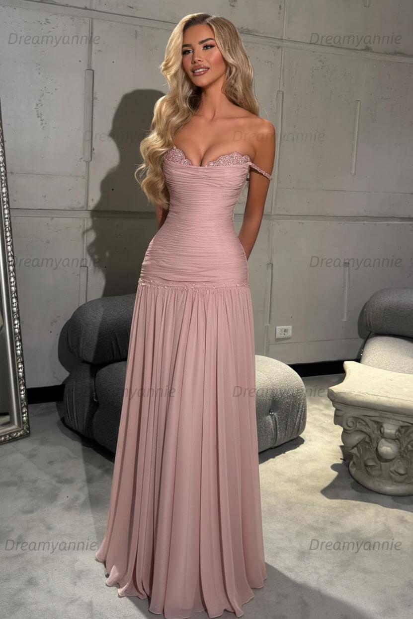 Dreamyannie Mint Green Off The Shoulder Prom Dress A Line Formal Evening Gown